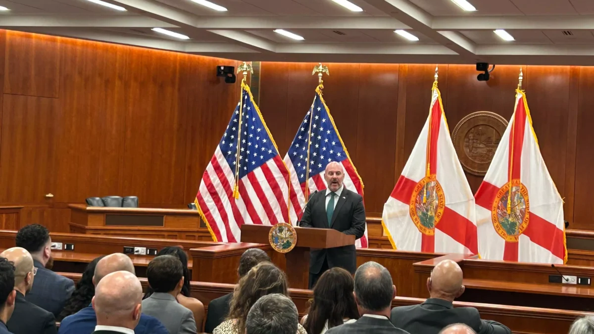 CFO Blaise Ingoglia speaks during his swearing-in ceremony on Monday, July 21, 2025.
