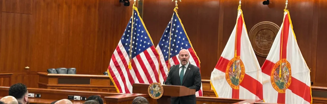 CFO Blaise Ingoglia speaks during his swearing-in ceremony on Monday, July 21, 2025.