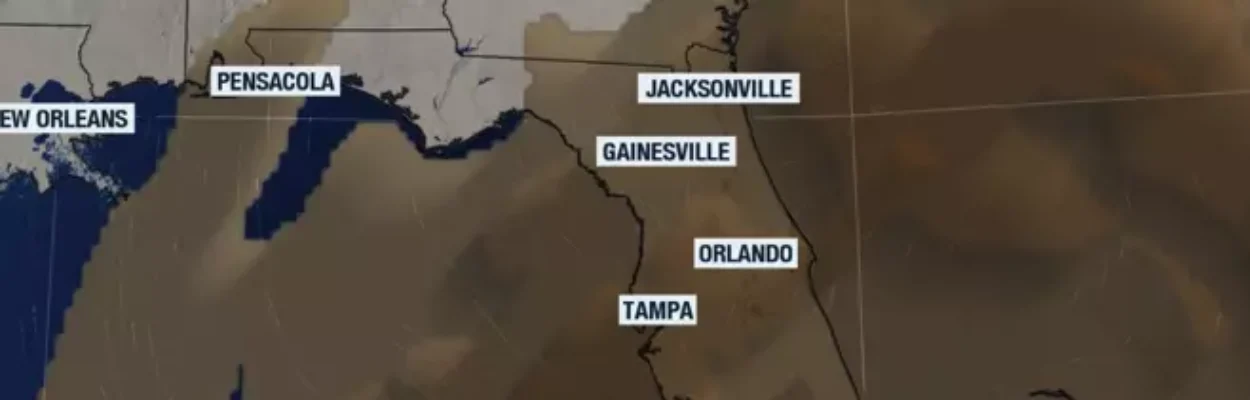 Map shows Saharan dust blanketing Florida