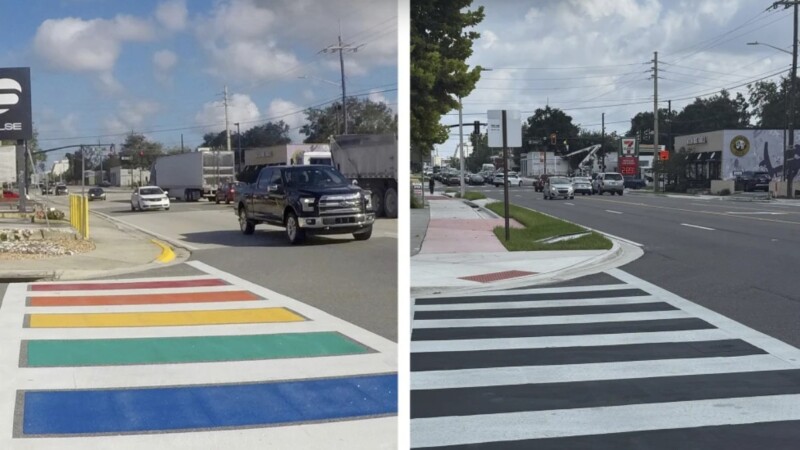 Featured image for “Rainbow crosswalk removed outside Pulse nightclub”