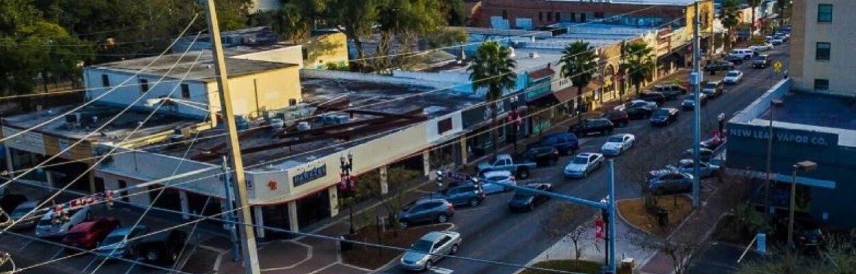 Aerial view of Five Points