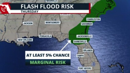 Featured image for “Flash flood risk continues for North Florida”