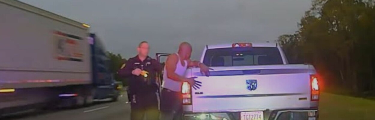 A clip from a video shows Camden County sheriff's Sgt. Buck Aldridge arresting a man.