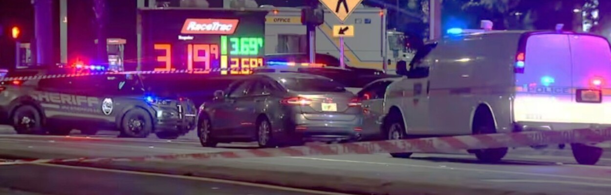 Police on the scene of an officer-involved shooting