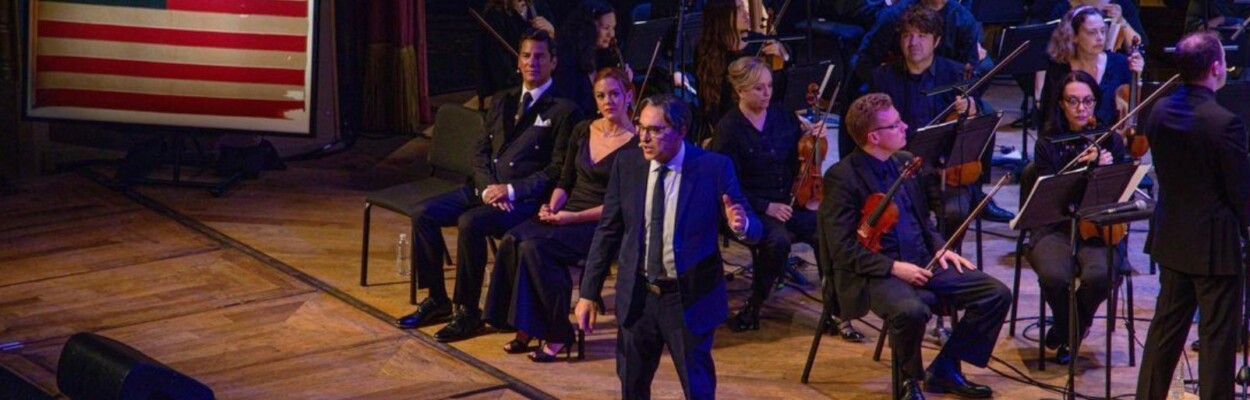 John Monsky, creator of "The Eyes of the World," is shown during a performance this year at The Orpheum Theatre in New York City.