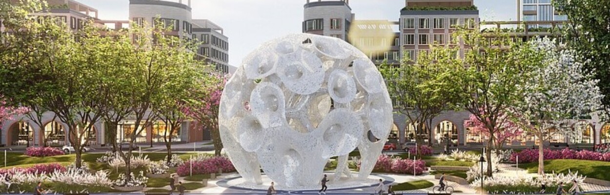Drawing of The Pearl sculpture