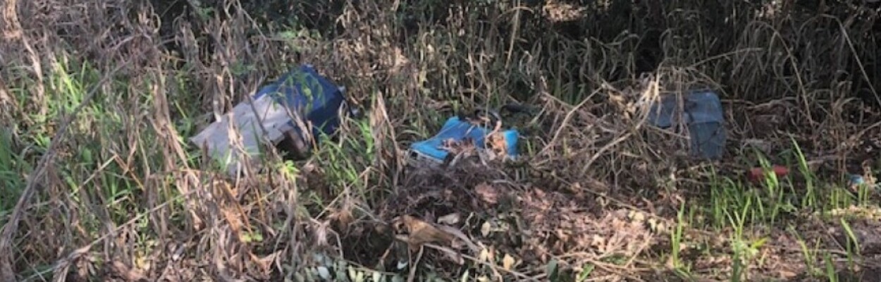 Trash along the road