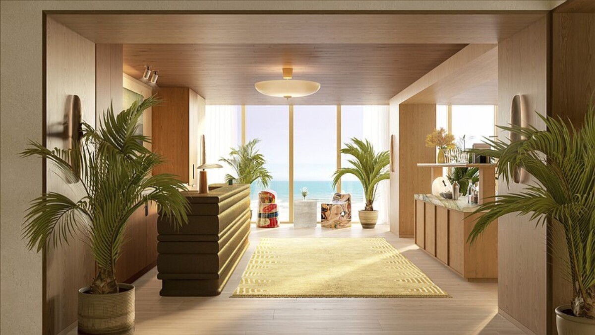 An illustration of a renovated room at One Ocean