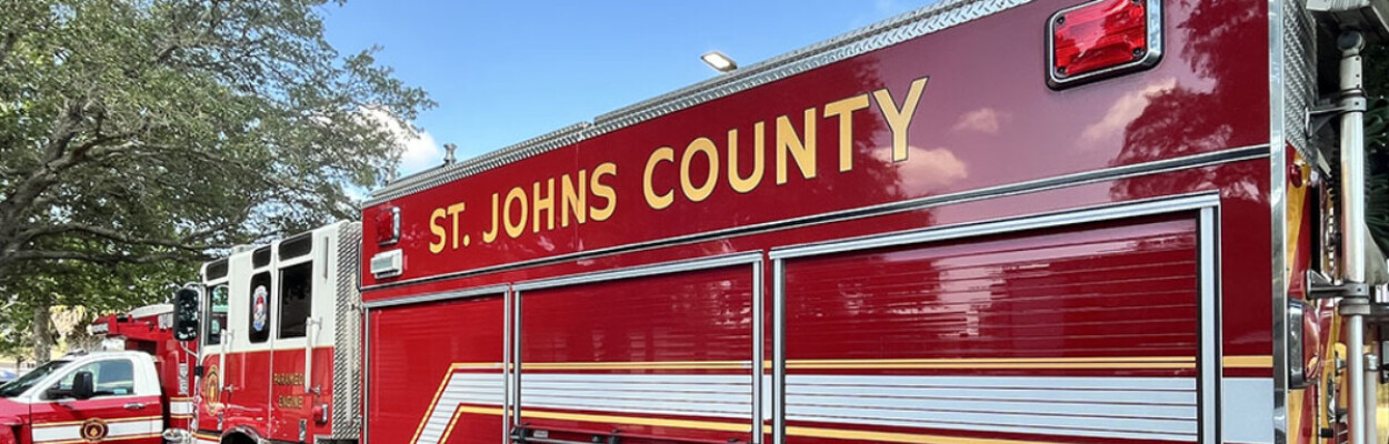 A St. Johns County fire truck, part of the general fund budget.