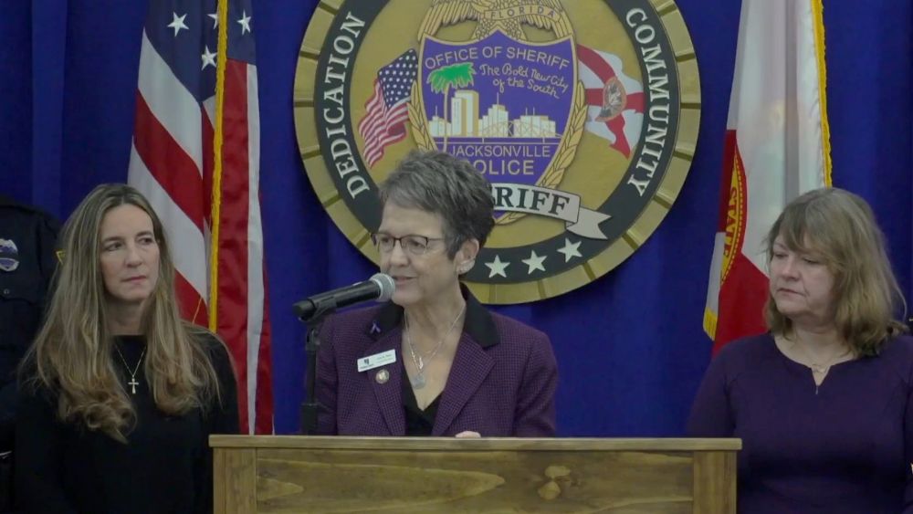 Hubbard House CEO Gail Patin speaking about domestic violence and homicides.