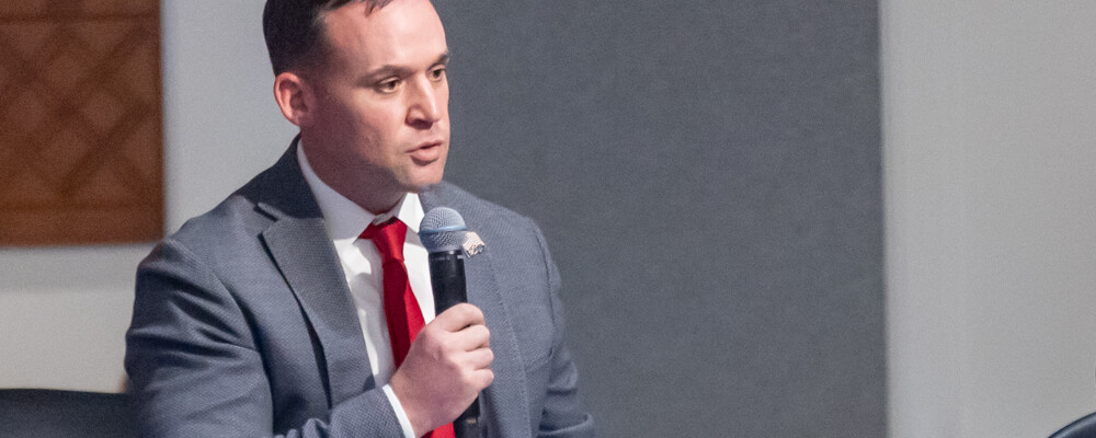 Jacksonville City Council member Rory Diamond speaks during a budget debate.