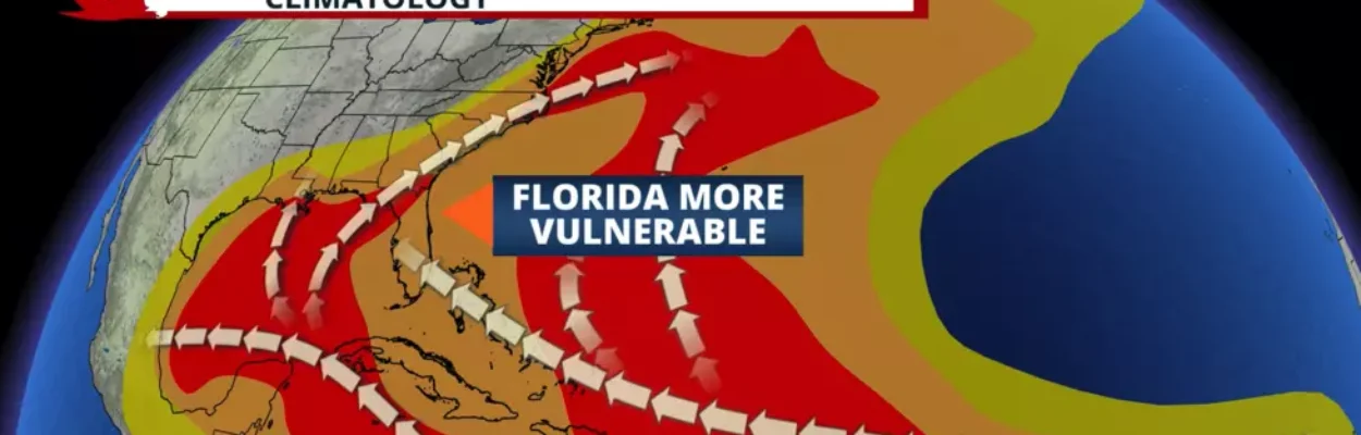 Areas where tropical systems and hurricane tend to develop in September.