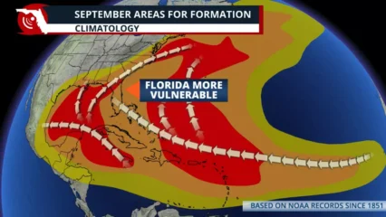 Featured image for “Areas where hurricanes tend to develop in September”
