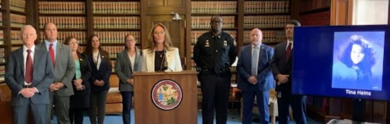 State Attorney Melissa Nelson announces that a cold case murder was solved through DNA