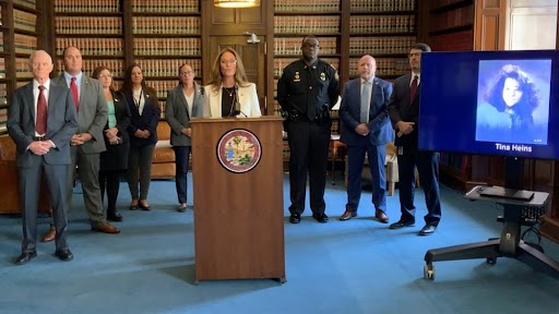 State Attorney Melissa Nelson announces that a cold case murder was solved through DNA