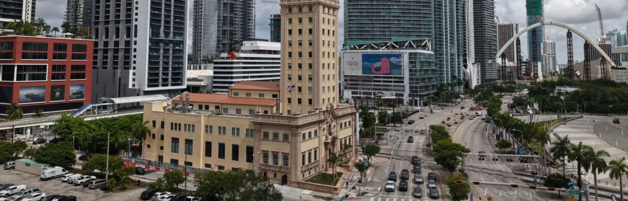 Freedom Tower in downtown Miami, where land donated for the Trump presidential llibary.