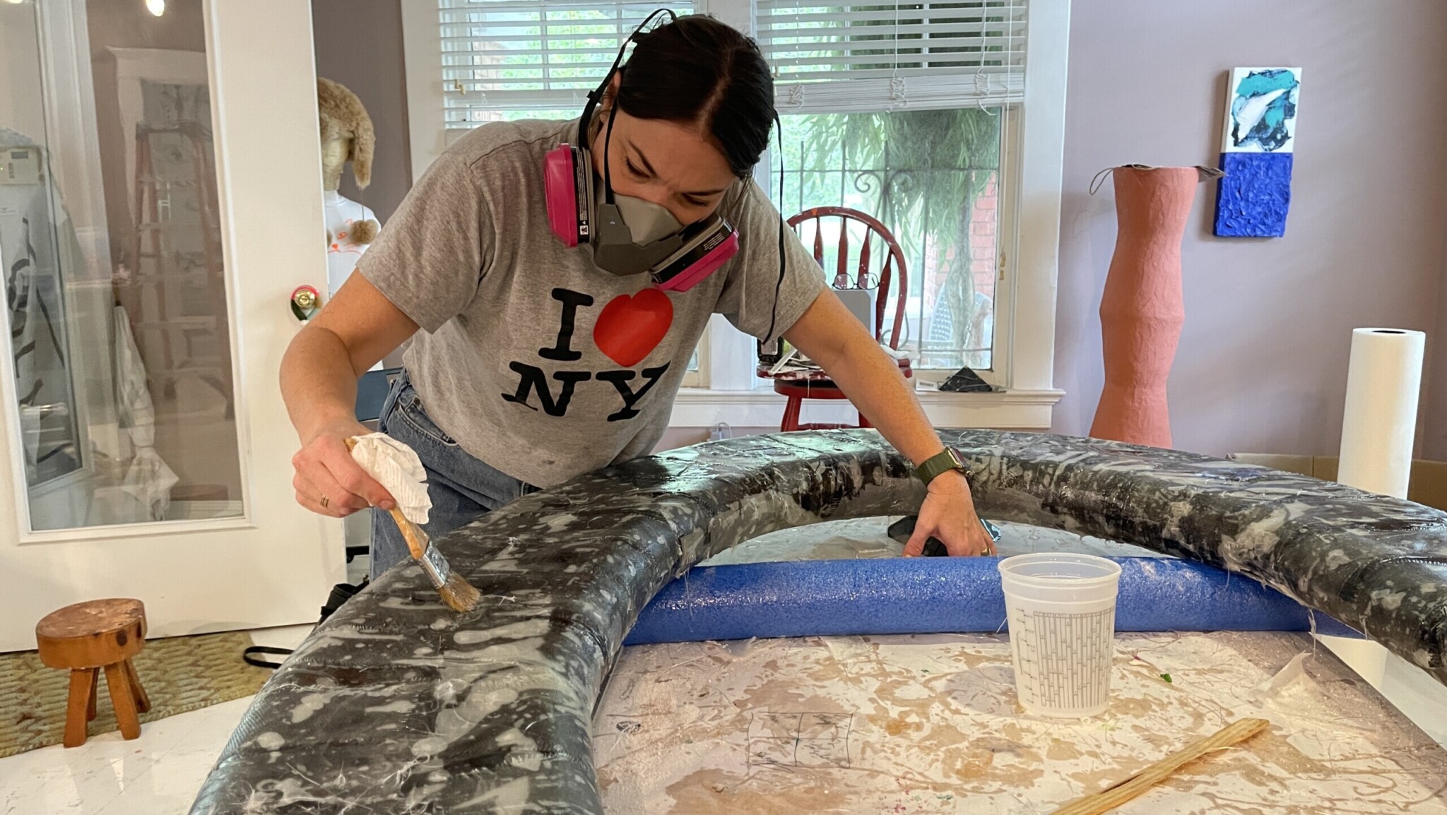 Artist and sculptor Mere Mason works ahead of Jax River City Pride