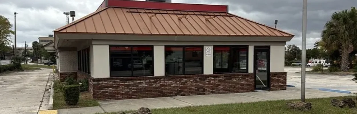 Exterior view of the closed Burger King where a cannabis store in planned.