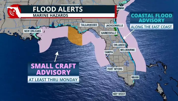 Flood alert map during king tides