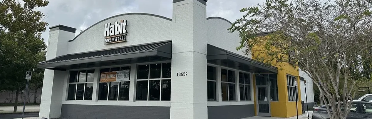 The exterior of Habit Burger & Grill on Beach Boulevard