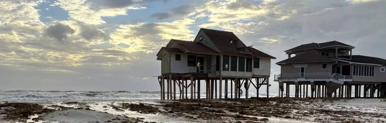 Homes on the coast of Northeast Florida, where high tides cause flooding and erosion.