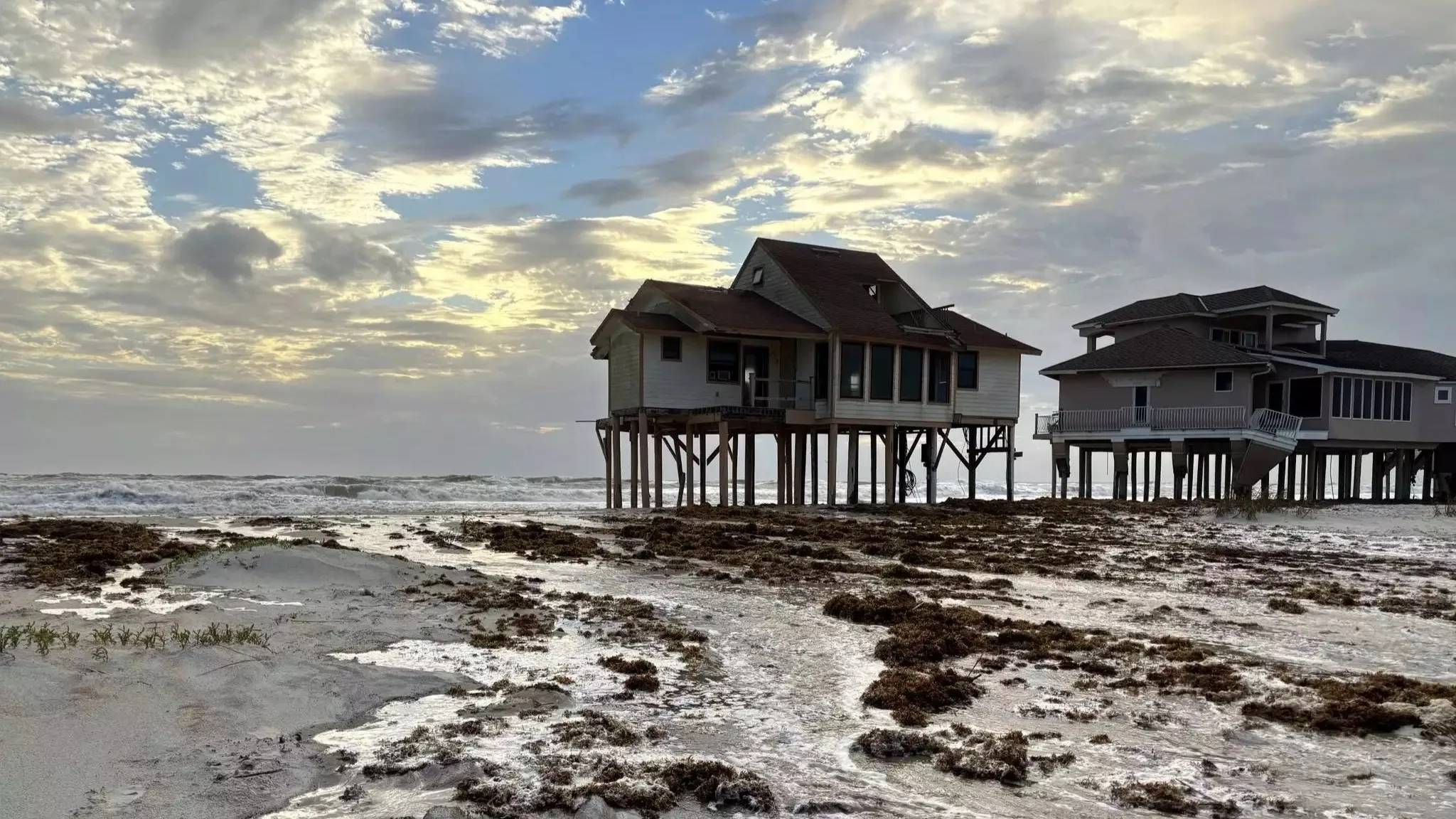 Homes on the coast of Northeast Florida, where high tides cause flooding and erosion.