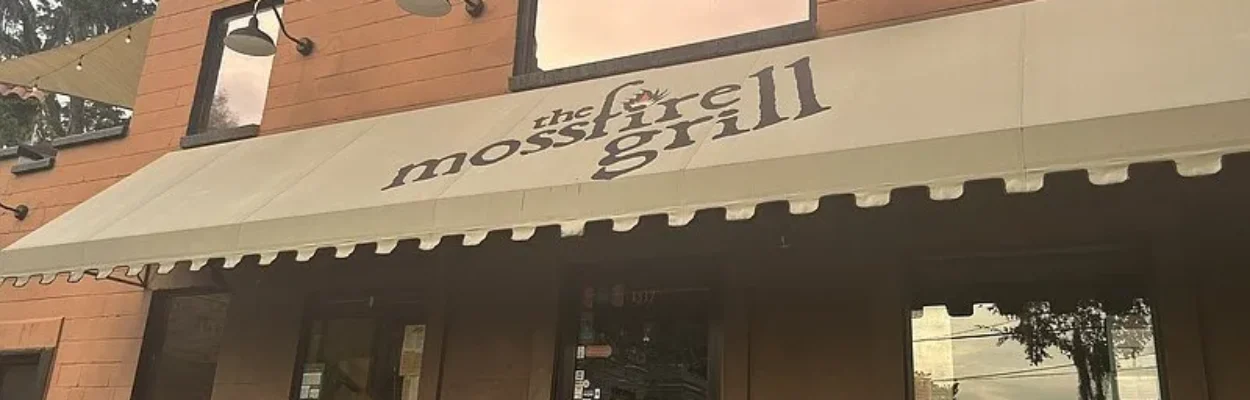 The entrance of Mossfire Grill