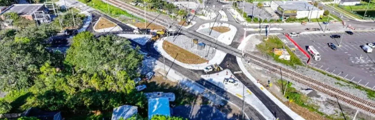 A view of the new roundabout in Murray Hill.
