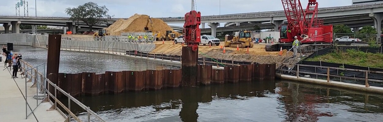 McCoys Creek flows into the St. Johns River again as a steel barrier between them is lifted.