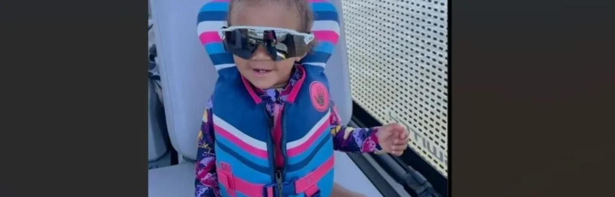 Vianca Grullon wears a life preserver before she was injured in a Sea-Doo capsizing.