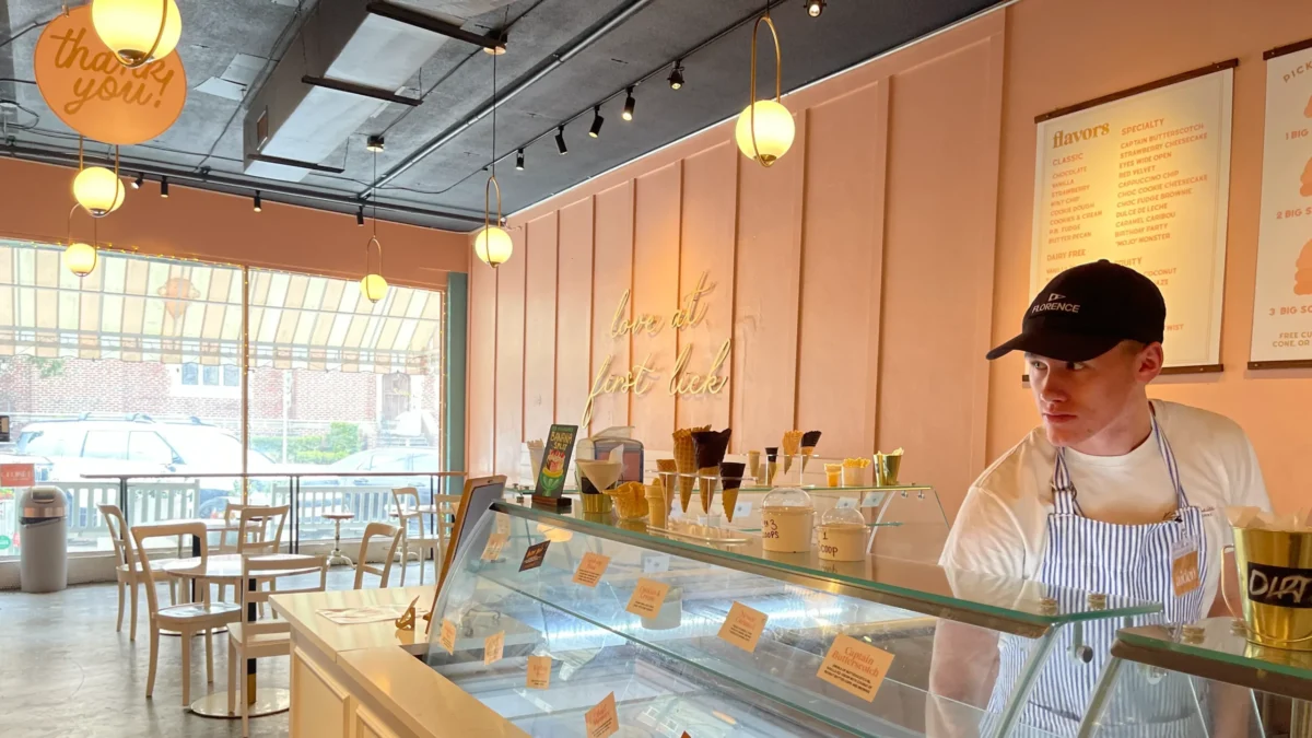 The inside of Waffle Cone in the new Five Points Business Improvement District.
