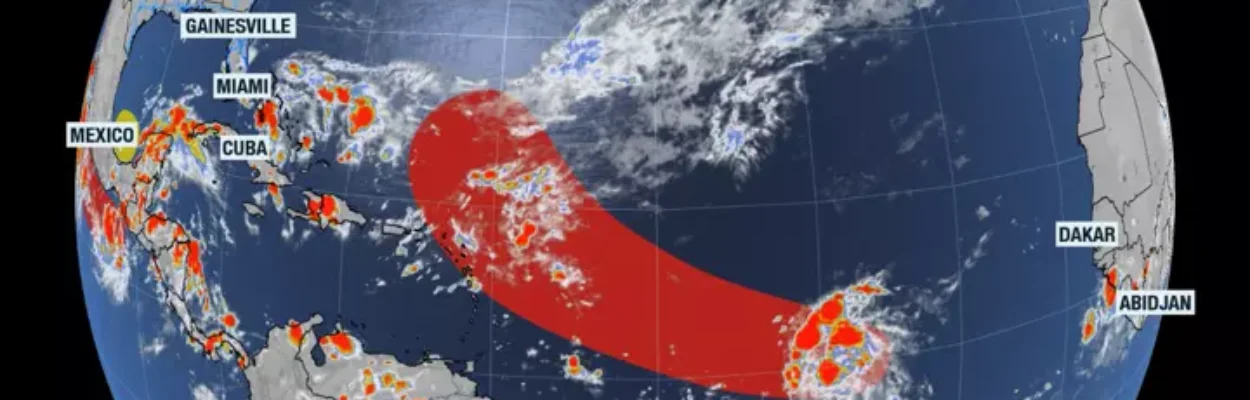 Map showing Tropical Storm Jerry