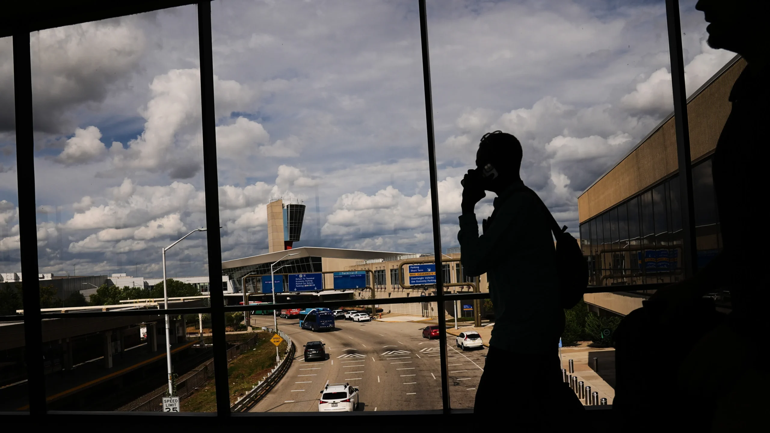 Passengers at Philadelphia International Airport at the beginning of the government shutdown.