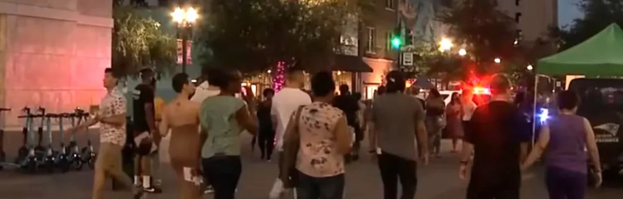 People walking down the street during Art Walk.