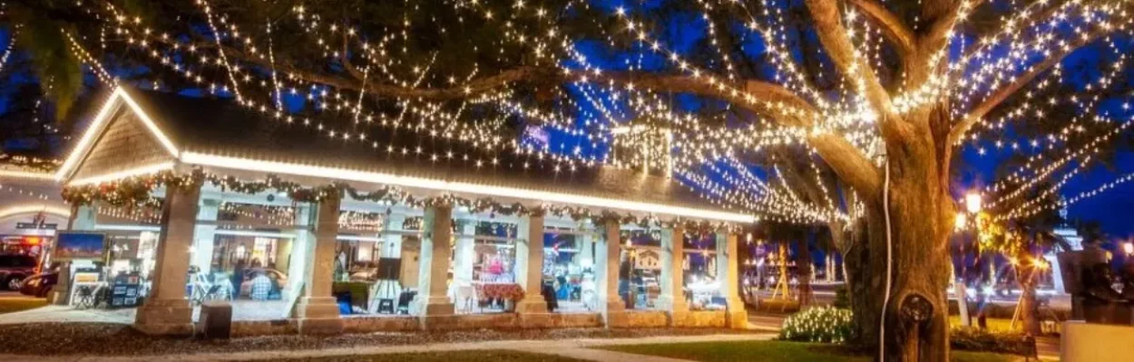 Downtown St. Augustine lit up for Nights of Lights