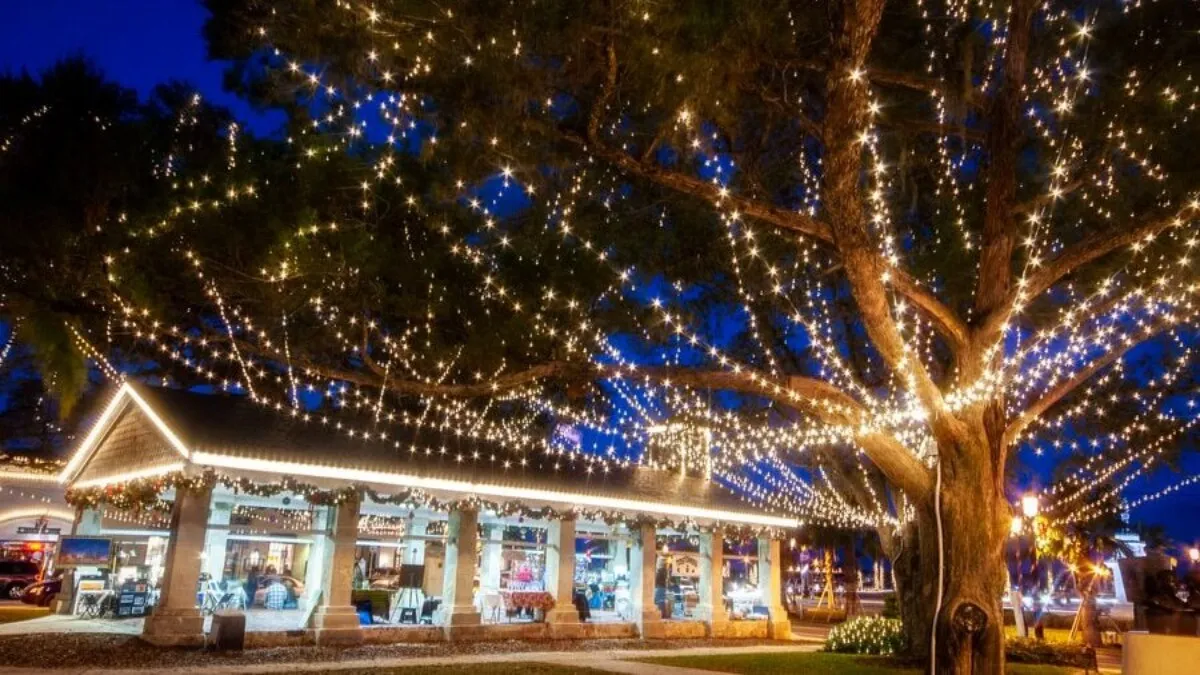 Downtown St. Augustine lit up for Nights of Lights