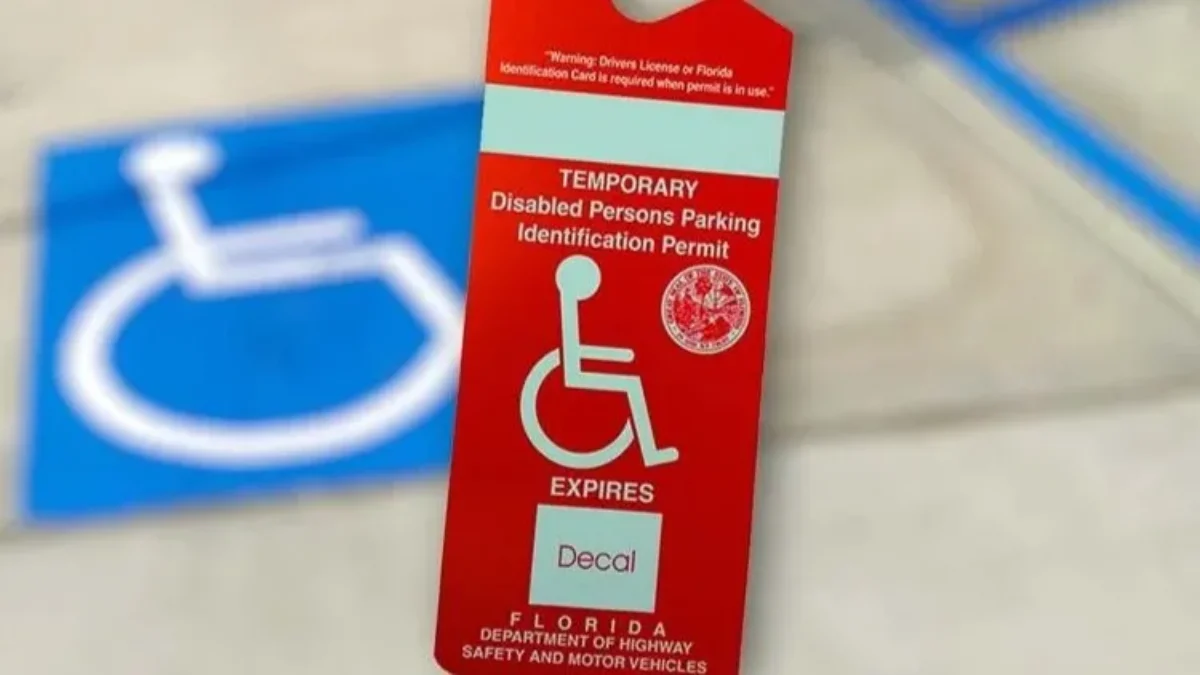 A parking placard for pregnant women