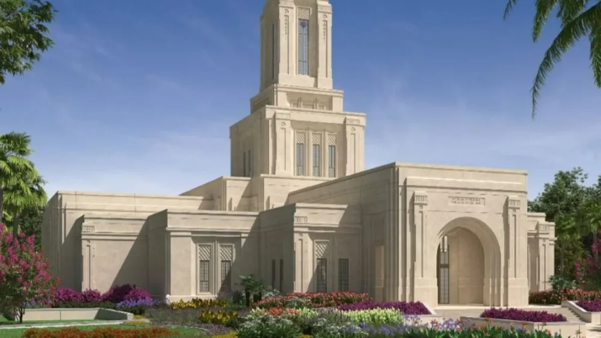 Artist depiction of Jacksonville's first Latter-day Saints temple in Mandarin