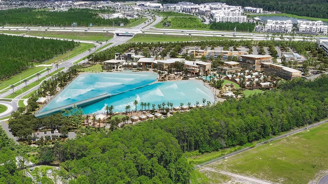 Aerial view of planned surf park.