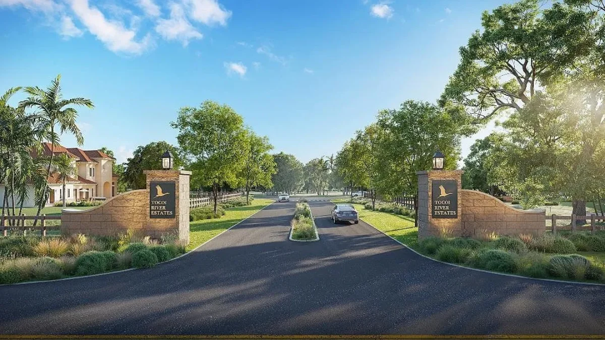 The entrance of the Tocoi River Estates home development
