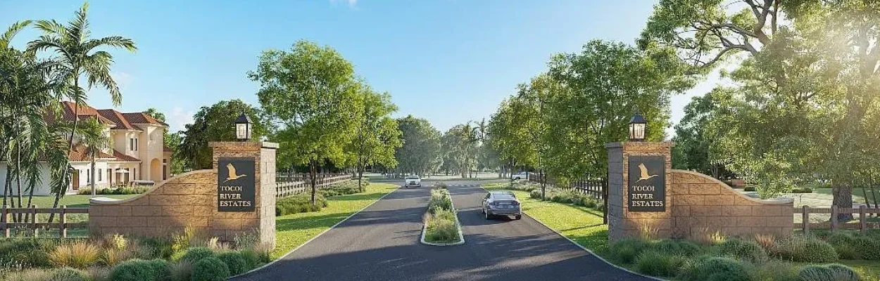 The entrance of the Tocoi River Estates home development