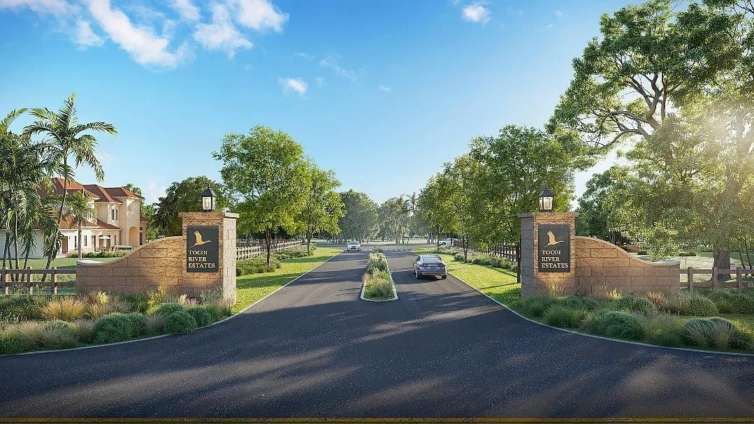 The entrance of the Tocoi River Estates home development