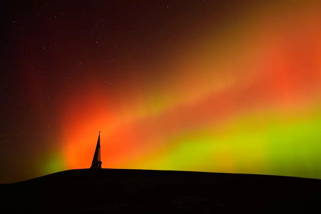 The northern lights near Valley Falls, Kansas.