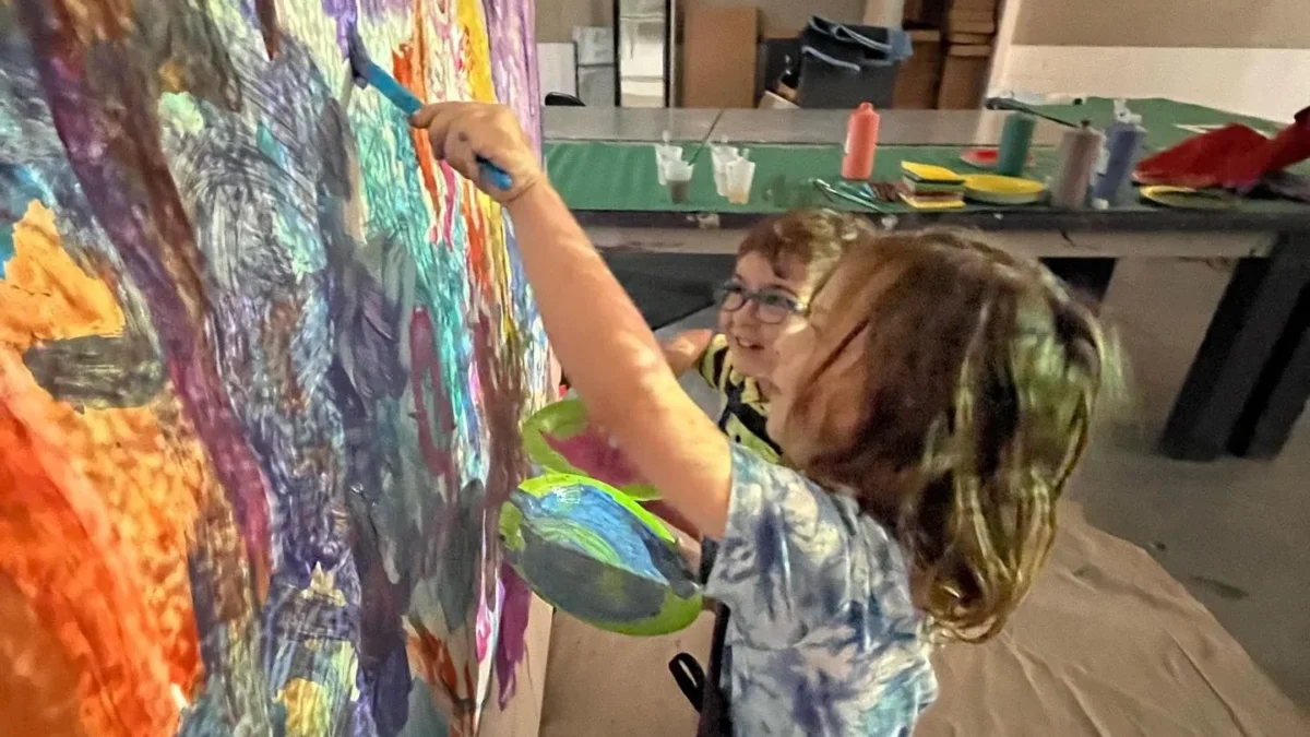 Children painting at MOCA