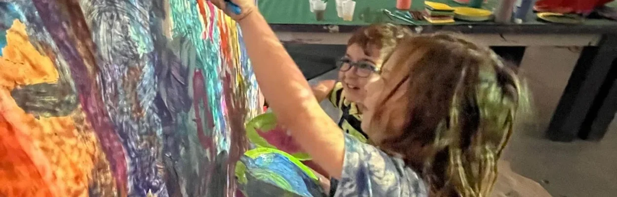 Children painting at MOCA