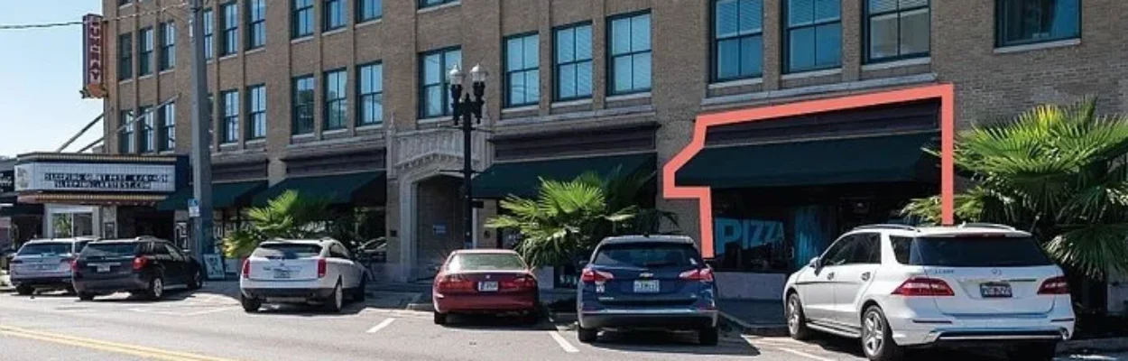 An illustration shows the location of Lukumades, a greek pastry shop, in the Five Points Theatre building.