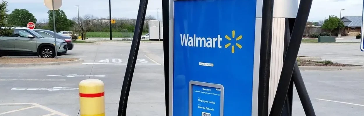 An EV charging station at Walmart.