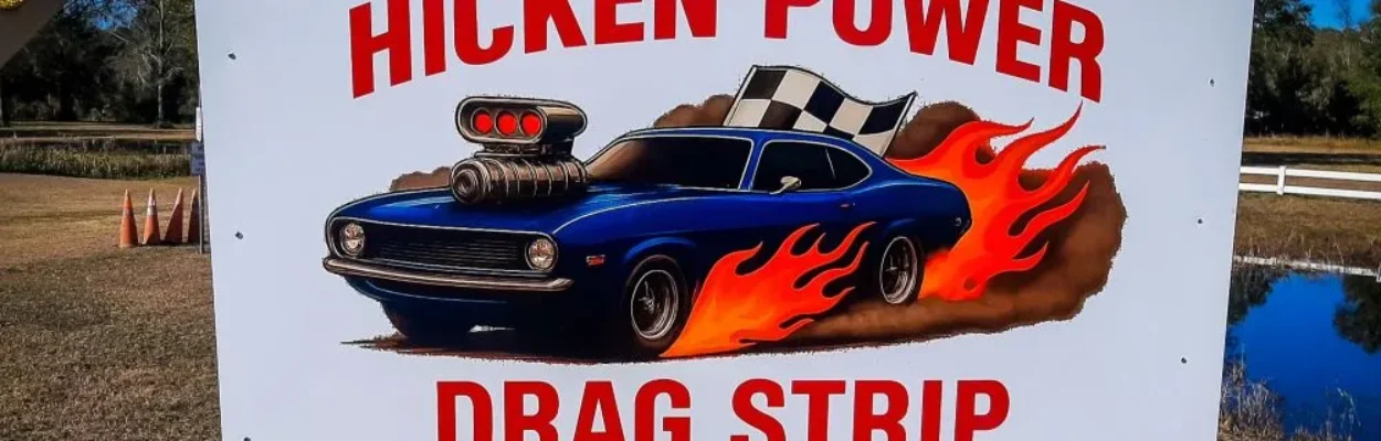 Drag strip sign at Callahan Speedway