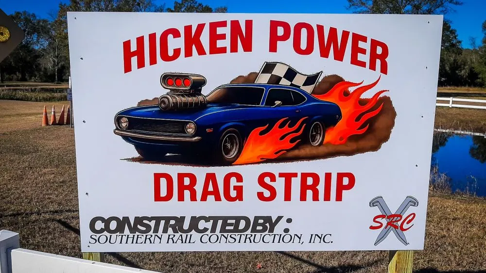 Drag strip sign at Callahan Speedway