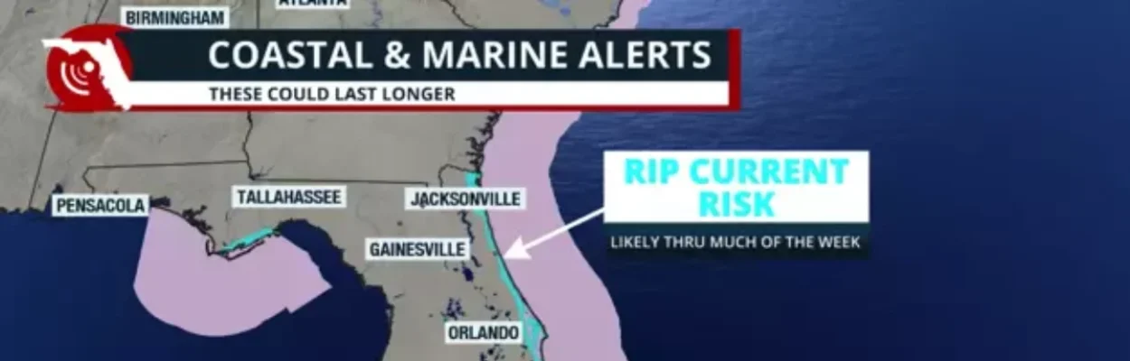 Map showing risks along Florida's Atlantic coast.